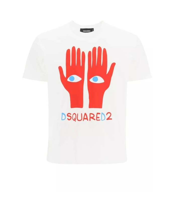 

Белая хлопковая футболка Dsquared2, белый