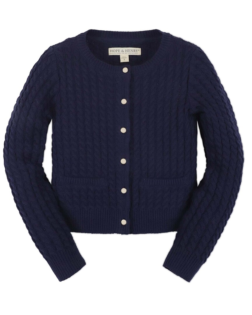 

Хоуп энд Хенри классический кардиган с косой HOPE & HENRY, синий