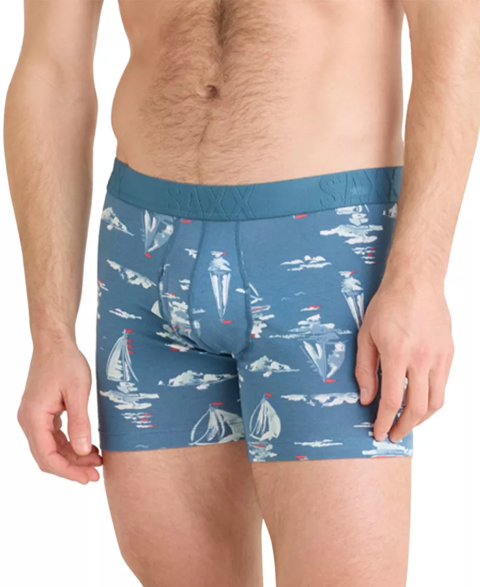

Мужские охлаждающие печатные боксеры DropTemp Slim-Fit SAXX, синий