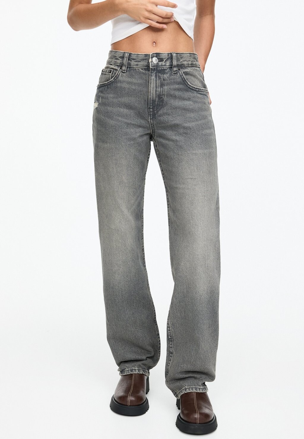

Джинсы Bootcut PULL&BEAR, серый