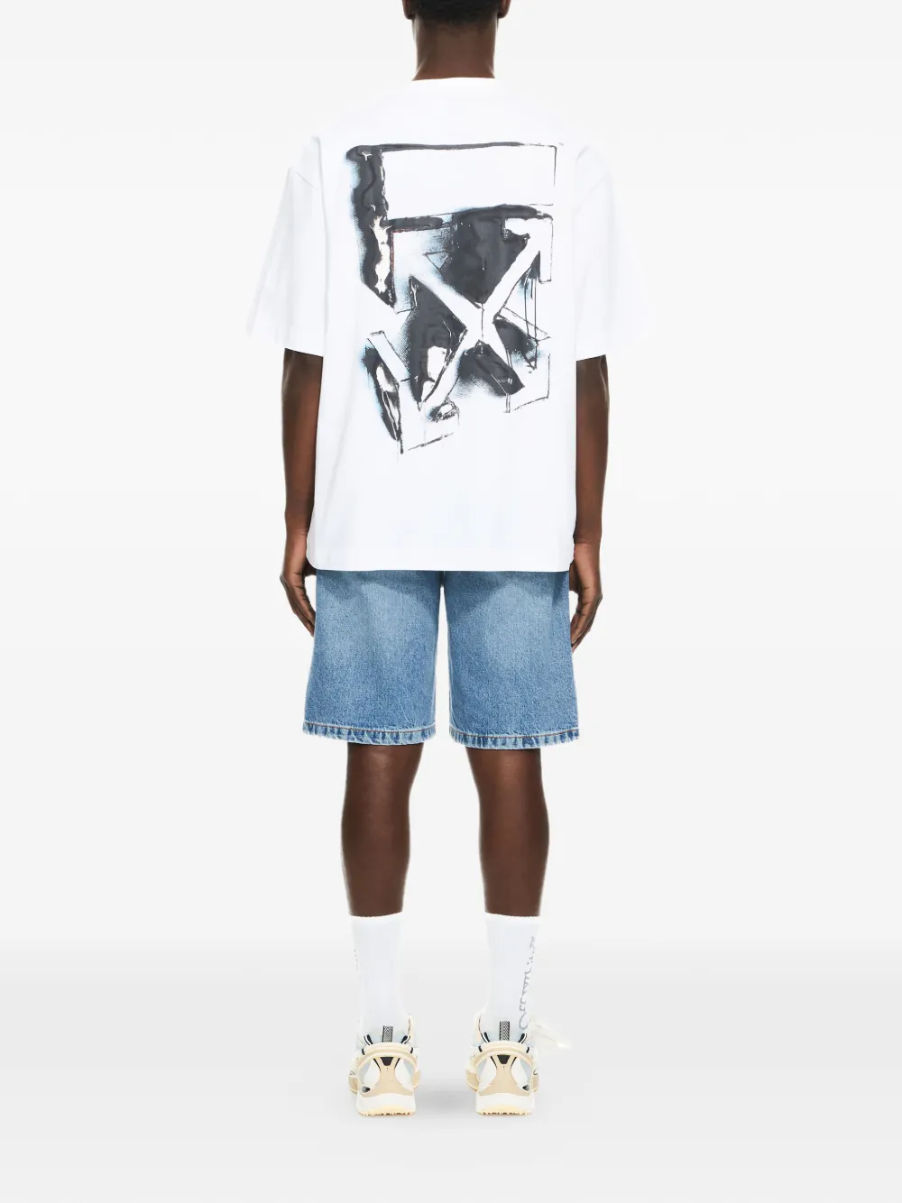 Футболка с 3D-стрелами с эффектом распыления Off-White, белый — фото 3