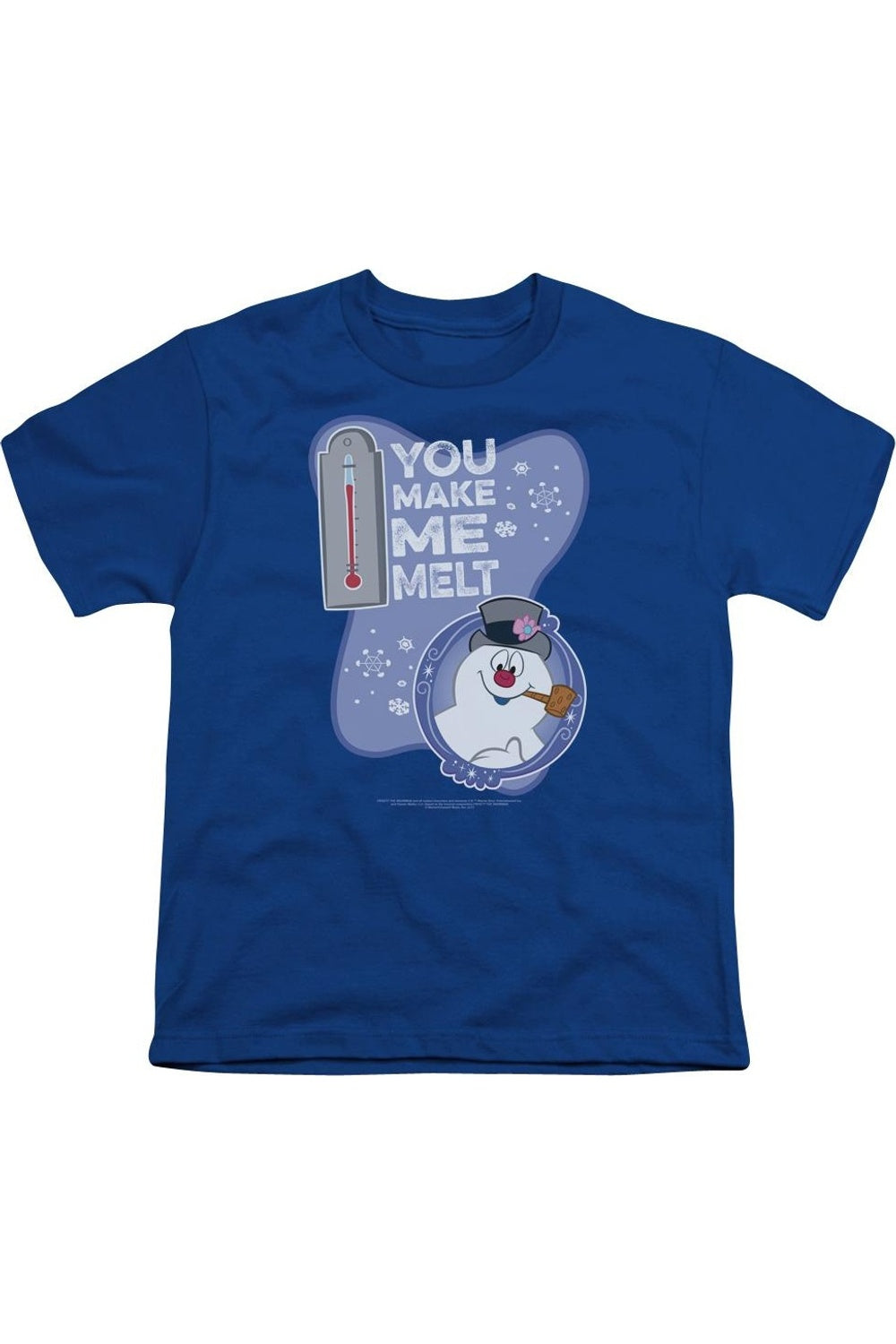 

Футболка с коротким рукавом для детей "Снеговик Фрости тает" Gildan, синий