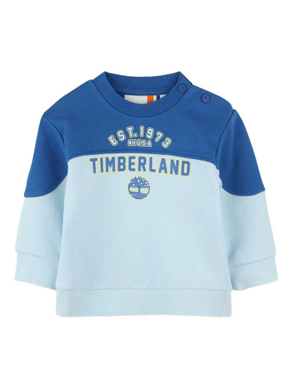 

Толстовка в стиле колор-блок с логотипом Timberland Kids, синий