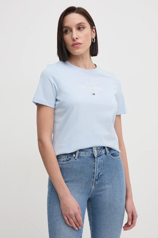 

Хлопковая футболка Tommy Hilfiger, синий