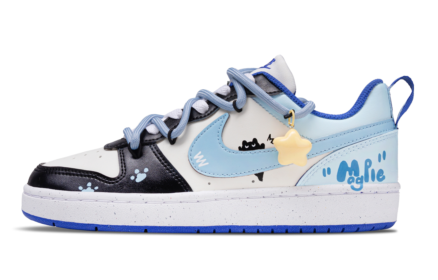 

Nike Court Borough Star Cat Low top детские скейтбординг кроссовки Blue White Black Kids'