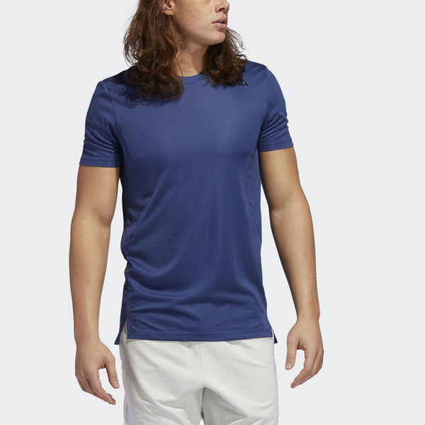 Футболка trg tee h.rdy sports gym training round neck short sleeve blue Adidas, синий — фото 3