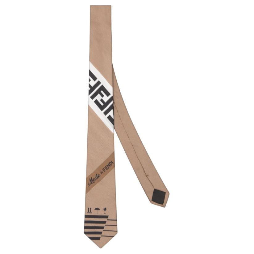 

FENDI Мужской галстук из шелка тутового дерева умбра, Umber