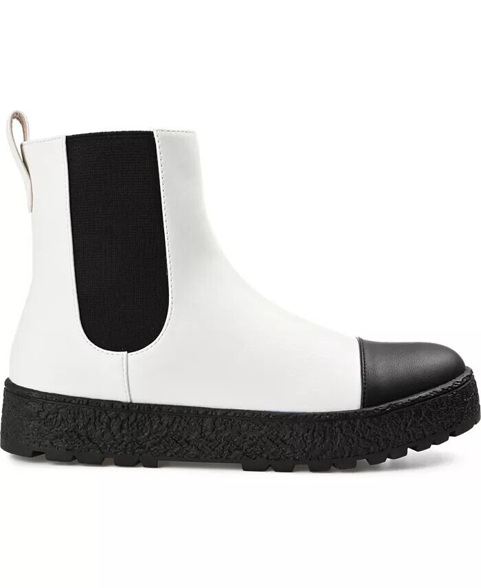Женские двухцветные ботильоны челси Jenie Journee Collection, белый — фото 2