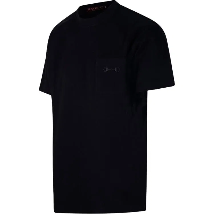 Футболка GUCCI Horsebit, с вышивкой, Black — фото 4