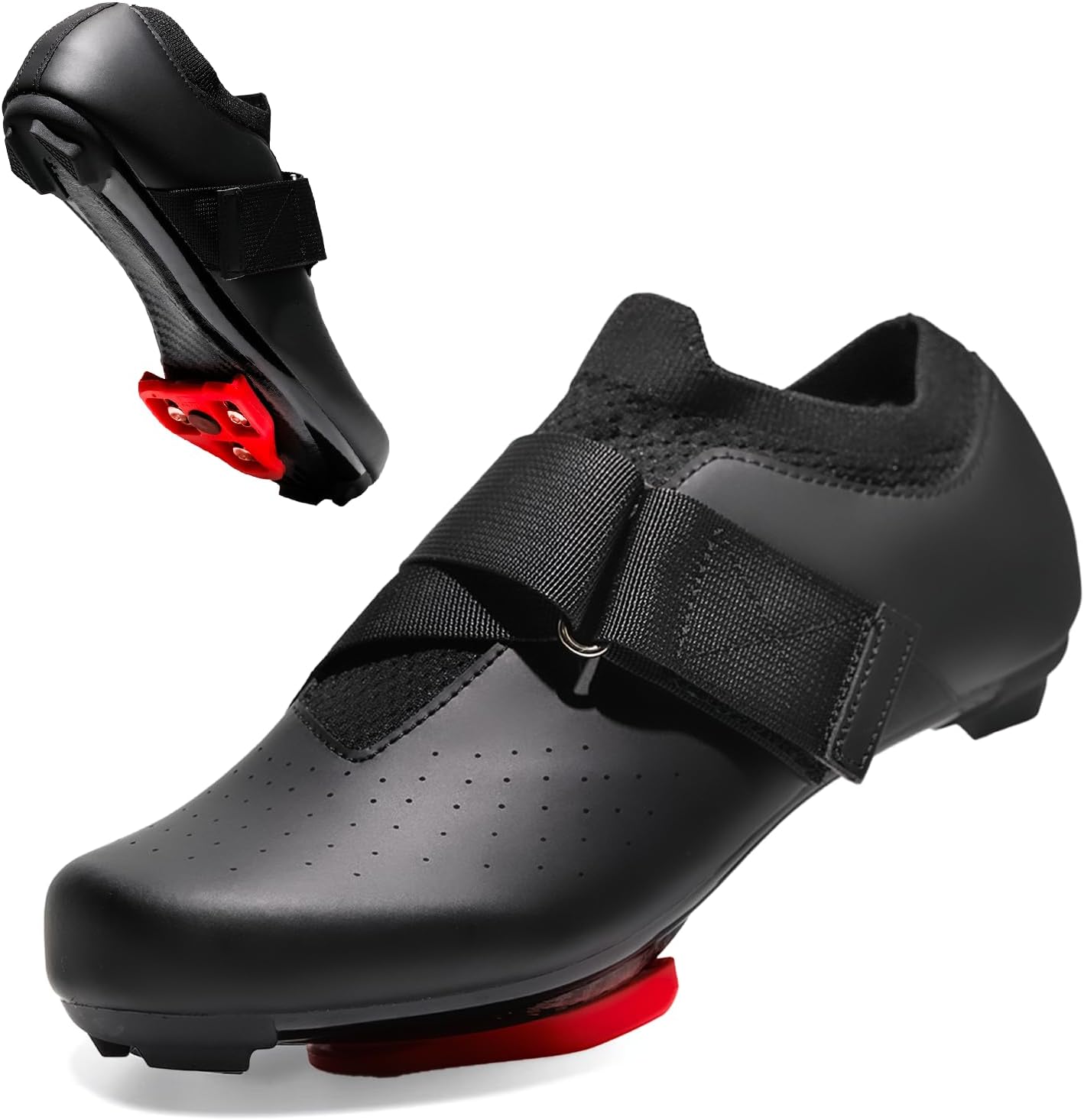 

Женские и мужские велосипедные туфли, совместимые с велосипедом Peloton, для езды в помещении и на шоссе, с велосипедными туфлями и креплениями Delta в комплекте Soleease, черный