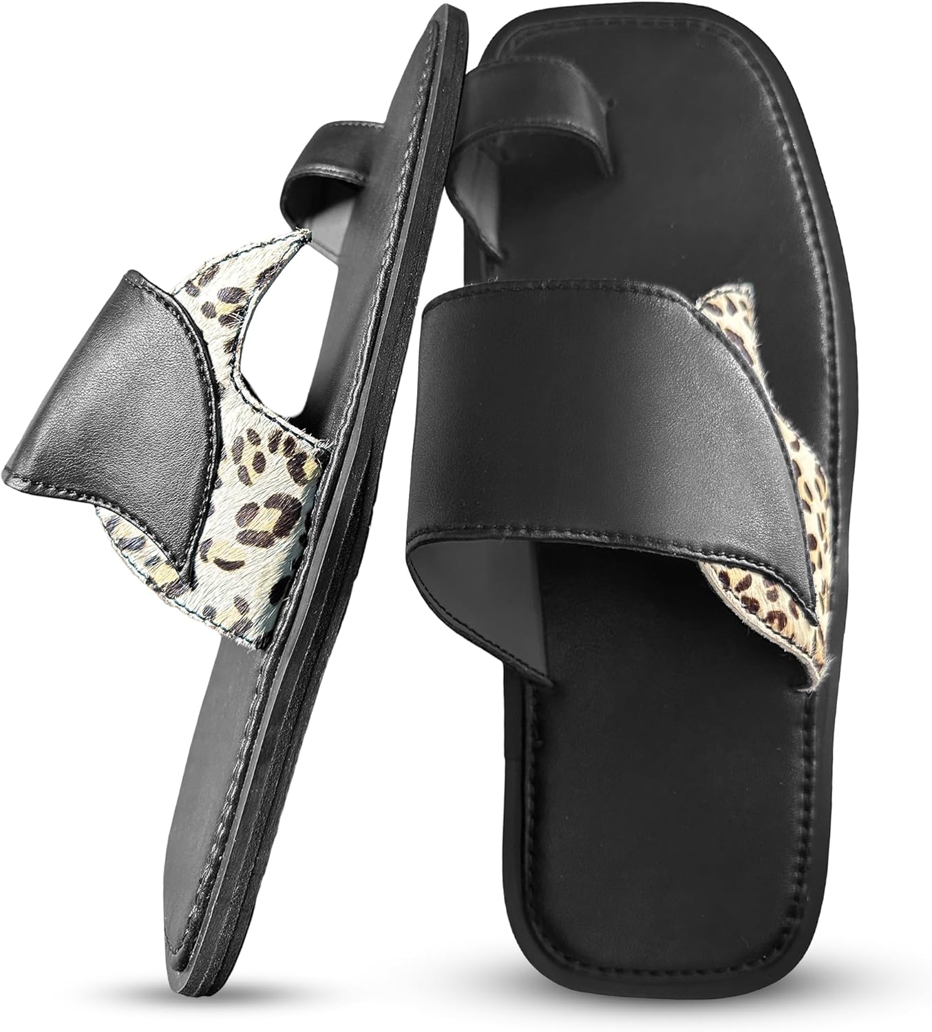 

Сланцы Bilkwas из кожи - ручной работы, из натуральной кожи, для мужчин и женщин, для дома и улицы, с комфортной посадкой, африканский принт, коричневые и черные сандалии с сумкой - стильные, прочные, с амортизирующей подошвой