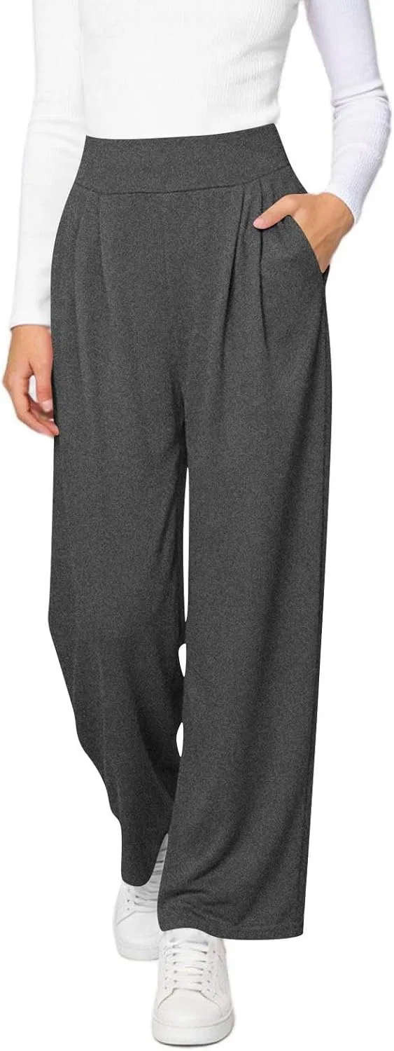 Штаны женские с высокой талией, свободные, Dark Gray — фото 4