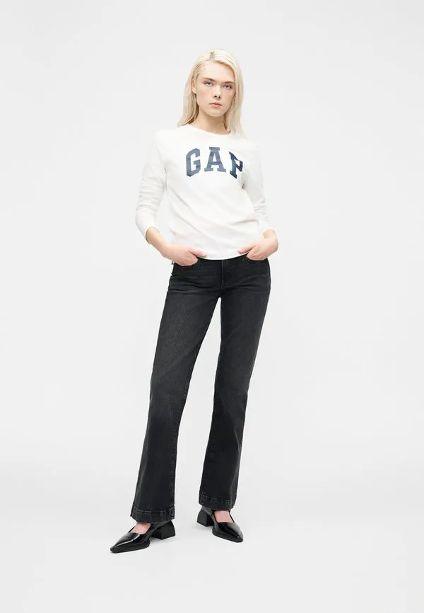 Футболка с длинными рукавами и круглым вырезом Gap, White — фото 2