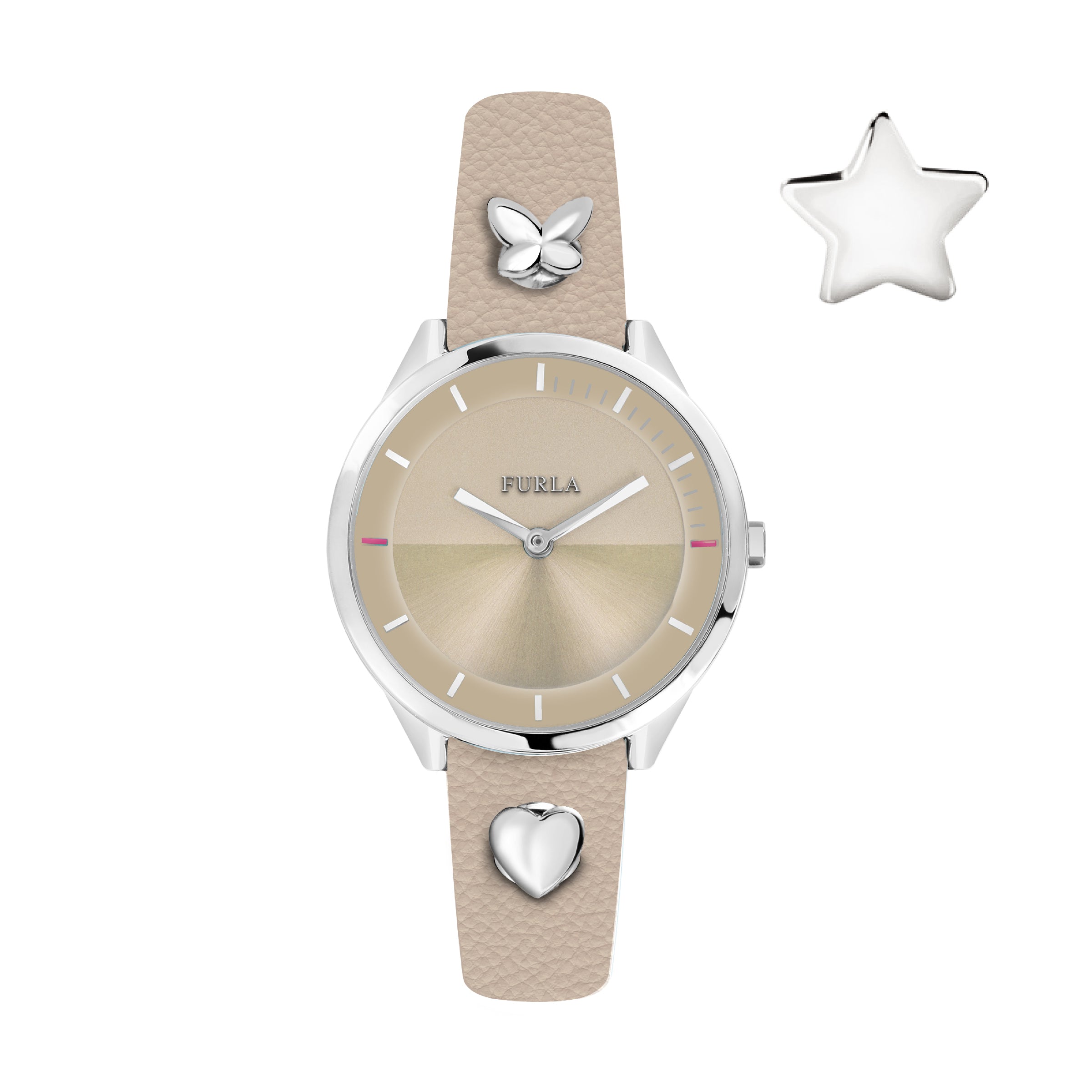 

Женские часы Furla Pin из телячьей кожи с бежевым циферблатом