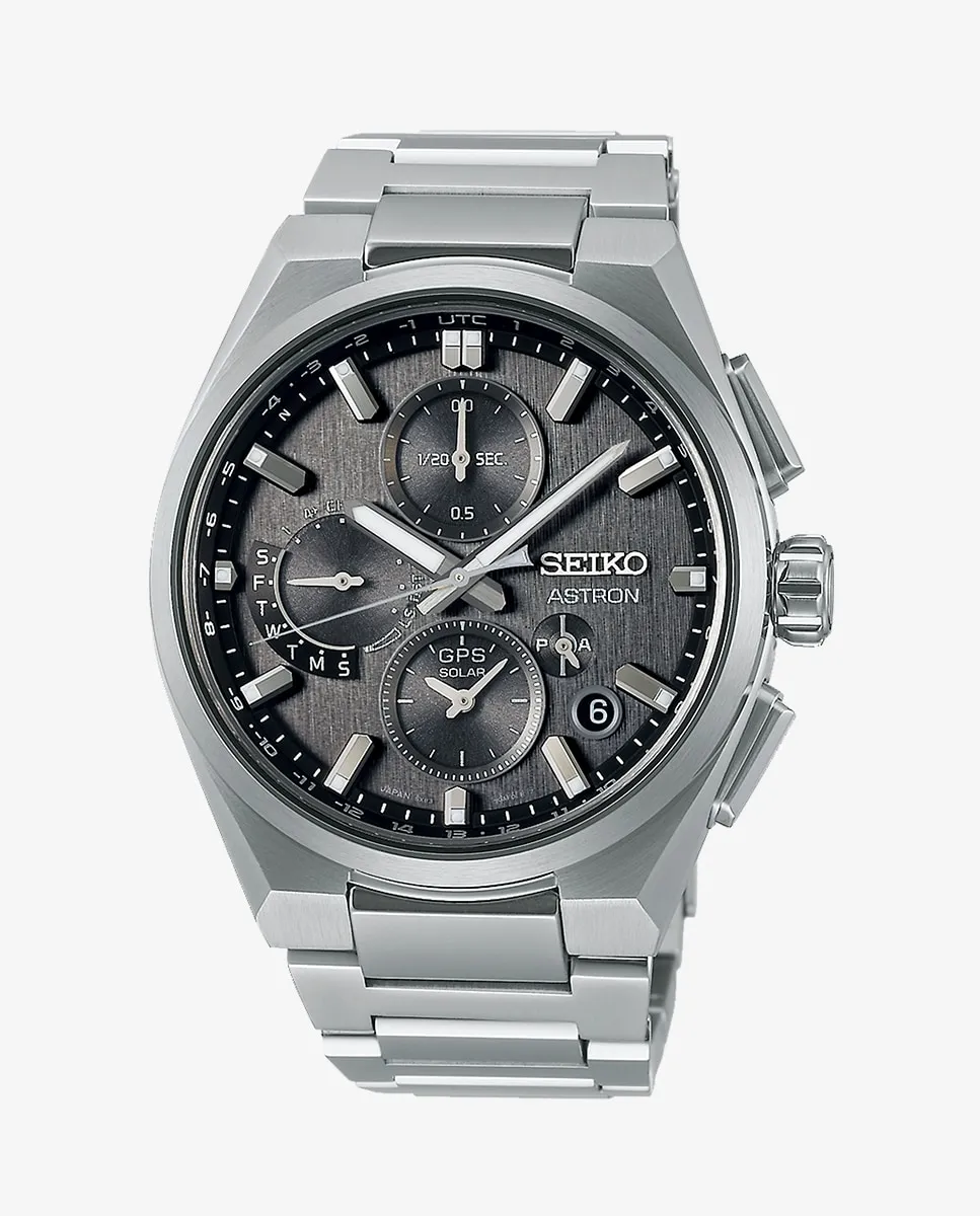 

Мужские часы Astron SSH163J1 из стали с серебряным ремешком Seiko, серебряный