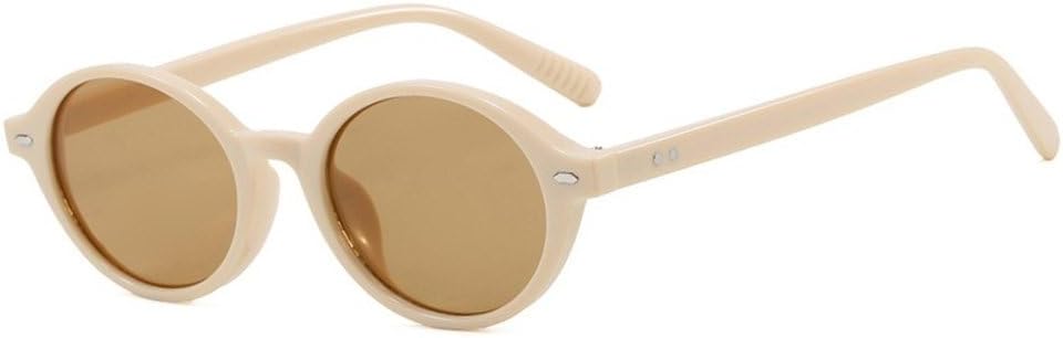 

Женские солнцезащитные очки в стиле ретро, ​​маленькие овальные, модные, конфетных оттенков, с защитой от УФ-излучения UV400; мужские солнцезащитные очки в стиле панк с заклепками SKFGNX, Beige Tea