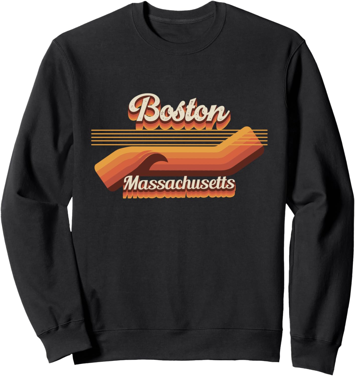 

Ретро-образ в стиле 80-х из Бостона - толстовка Boston Boston Retro Souvenir Apparel, черный