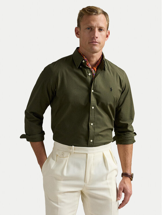 

Рубашка slim fit 710929348006 Polo Ralph Lauren, зеленый