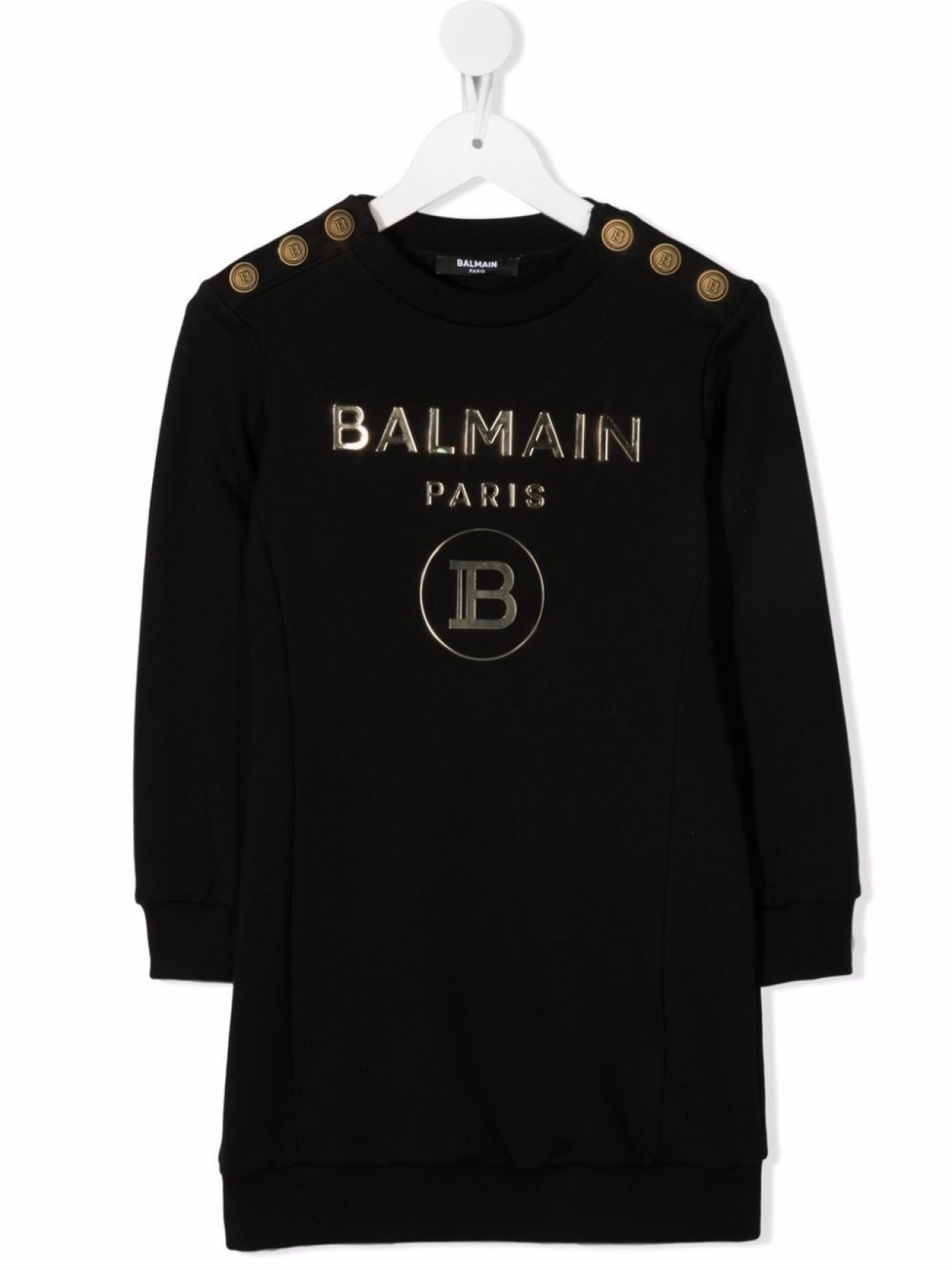 

Balmain Kids платье-свитер с логотипом, черный