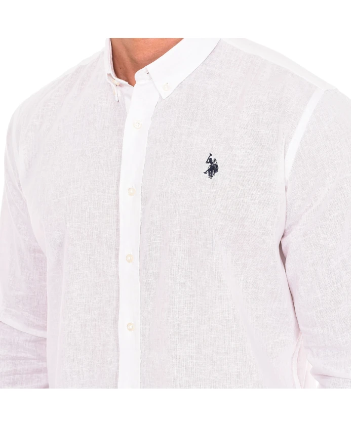 Классическая рубашка с длинными рукавами U.S. Polo Assn., белый — фото 2