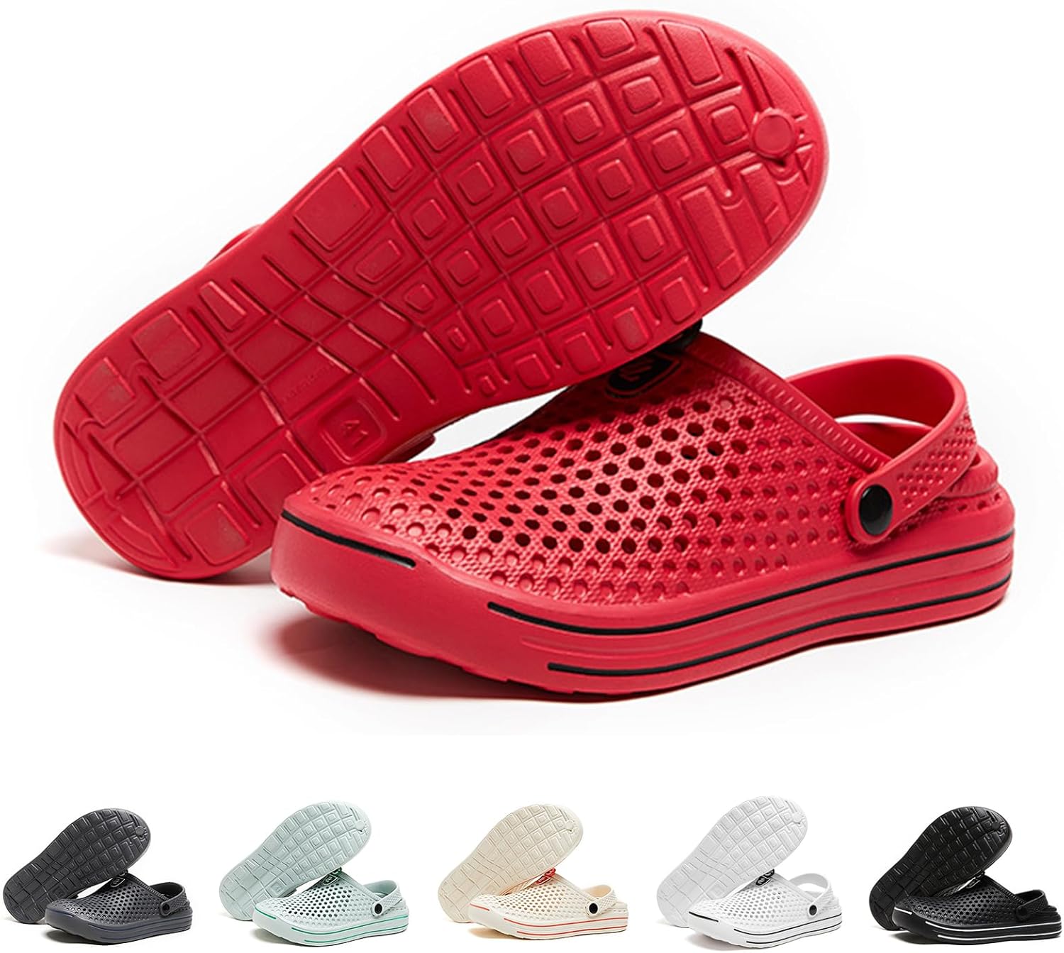 

Мужские модные сабо больших размеров, нескользящие сандалии с закрытым носком, ударопрочные прогулочные туфли с мягкой подошвой, дышащая обувь для сада и улицы, пляжные сандалии Gezolligheid, красный