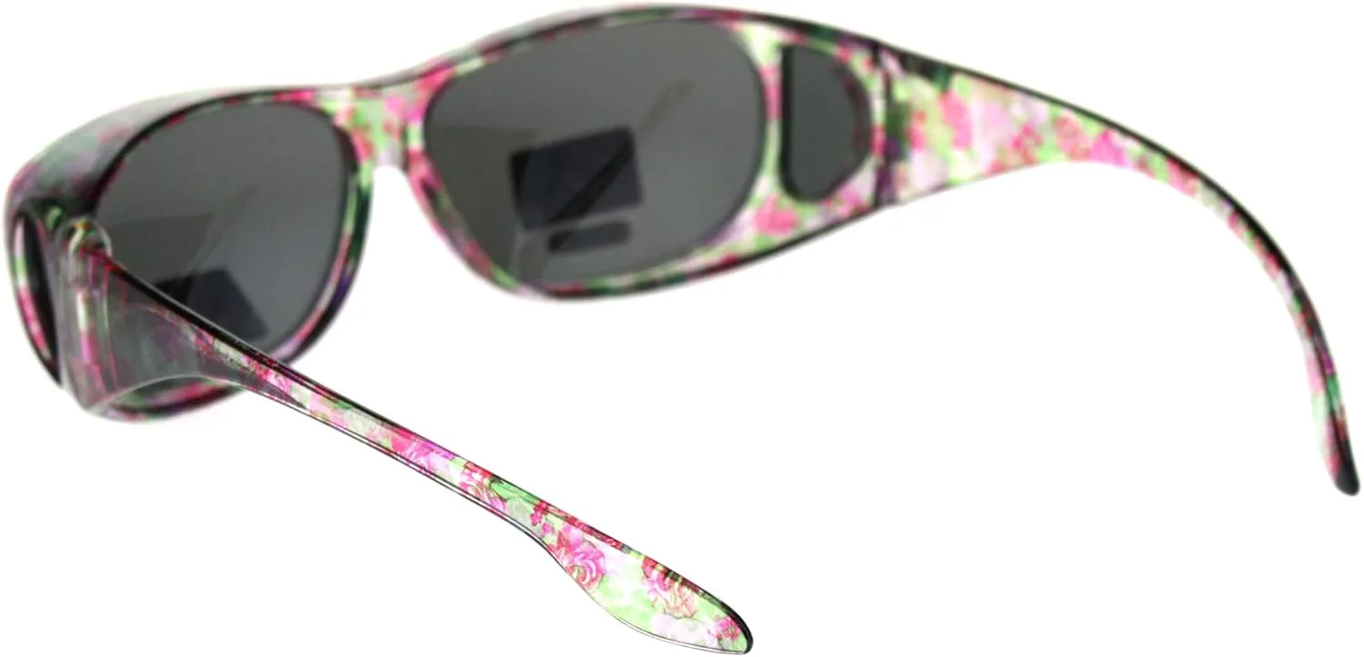 

Женские солнцезащитные очки SA106 63 мм TAC с поляризованными линзами и геометрическим графическим принтом, надеваемые поверх обычных очков, Small Flower Black