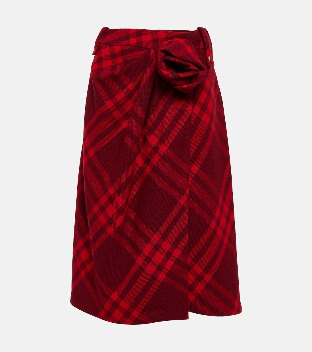 

Шерстяная юбка миди в клетку burberry Burberry, красный