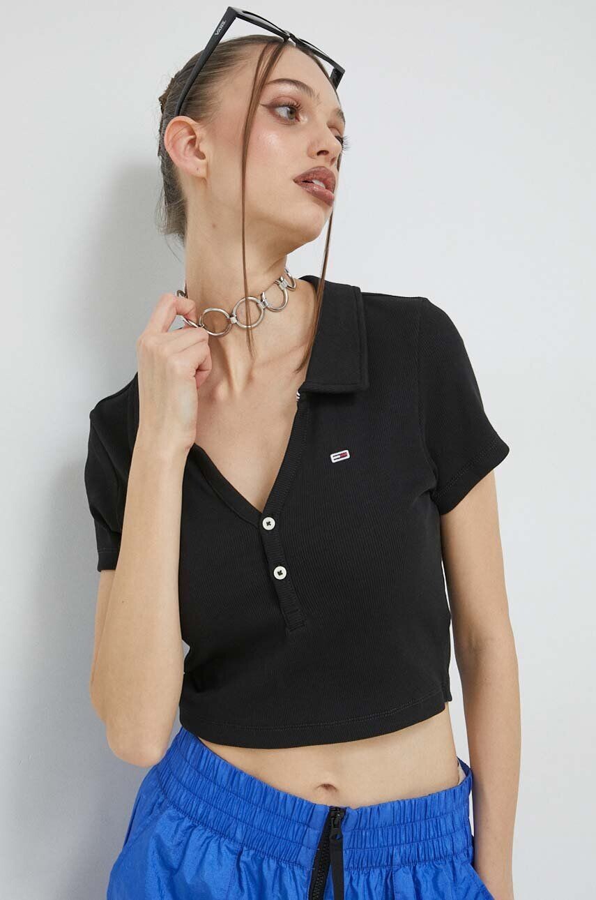 

Поло Tommy Jeans, черный