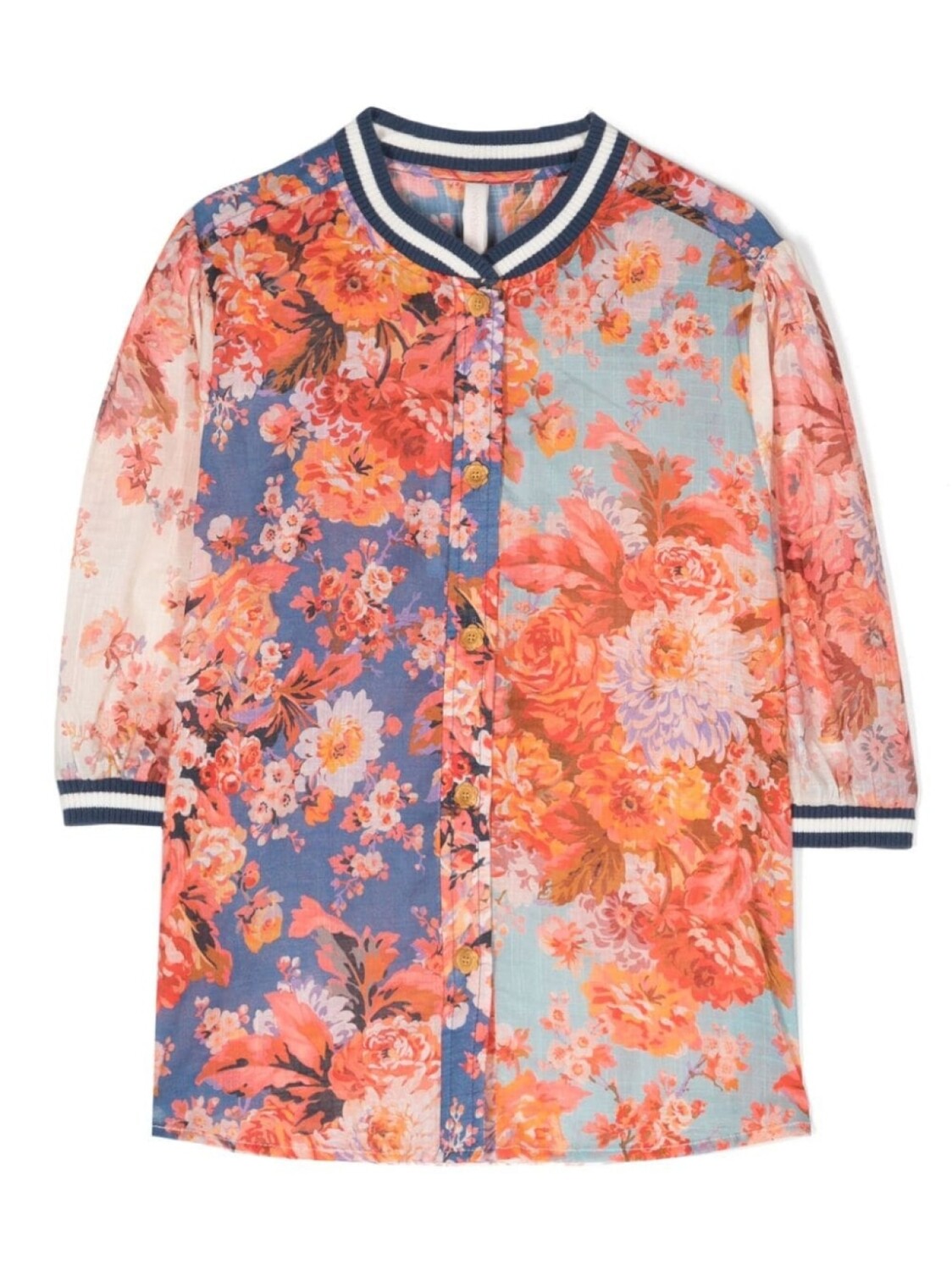 

ZIMMERMANN Kids рубашка с цветочным принтом, розовый