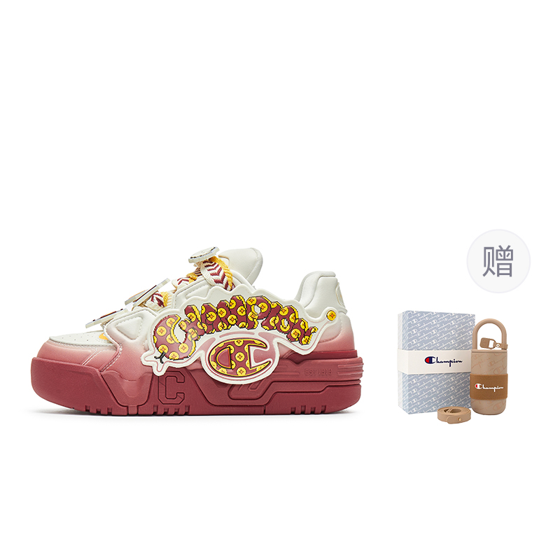 

Champion Кроссовки для скейтбординга Snake Year Buckle Fun Coco Skate с низким верхом, мужские, молочно-белые/пепельно-красные