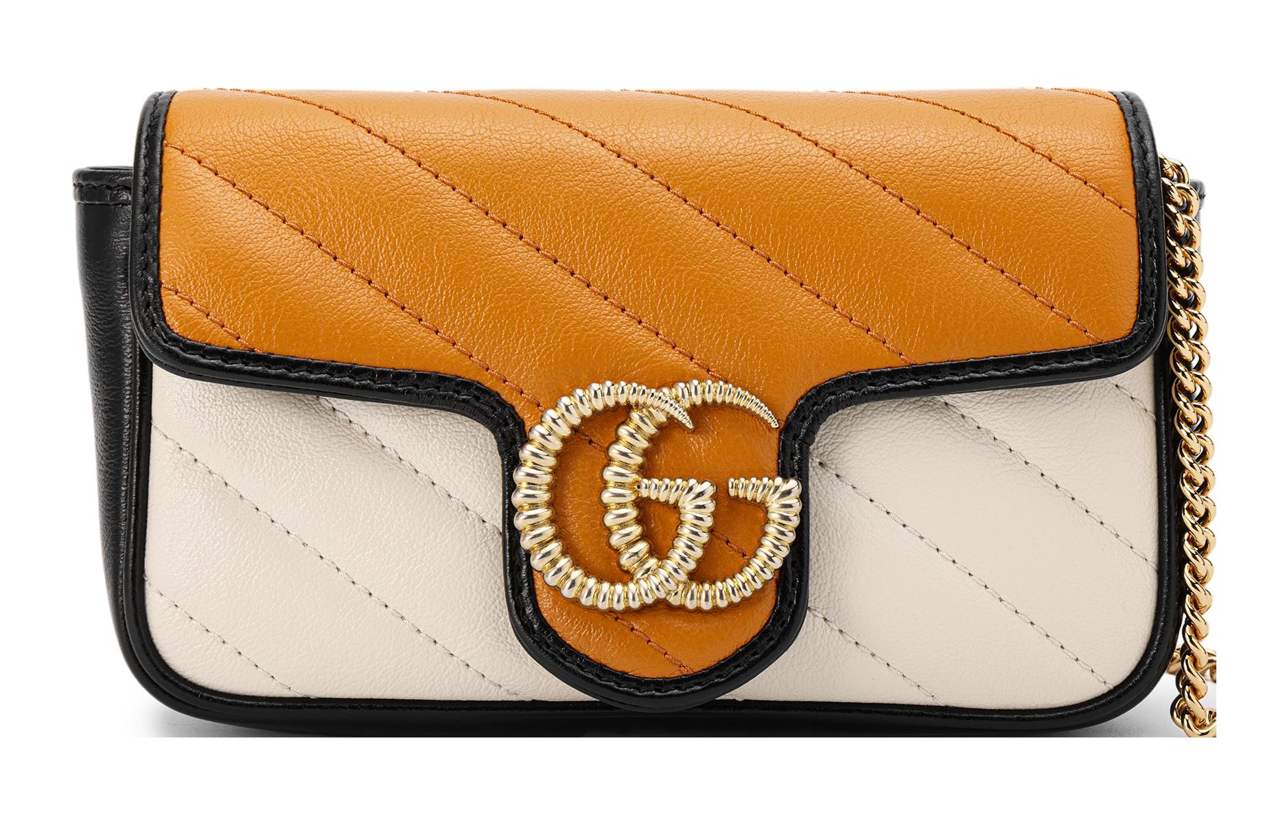 

GUCCI Сумка GG Marmont стеганая кожаная на цепочке через плечо кросс-боди экстра мини женская