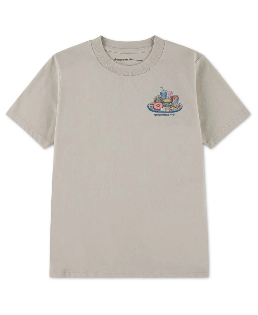 Детская футболка с круглым вырезом "Бистро" Abercrombie kids, Oatmeal