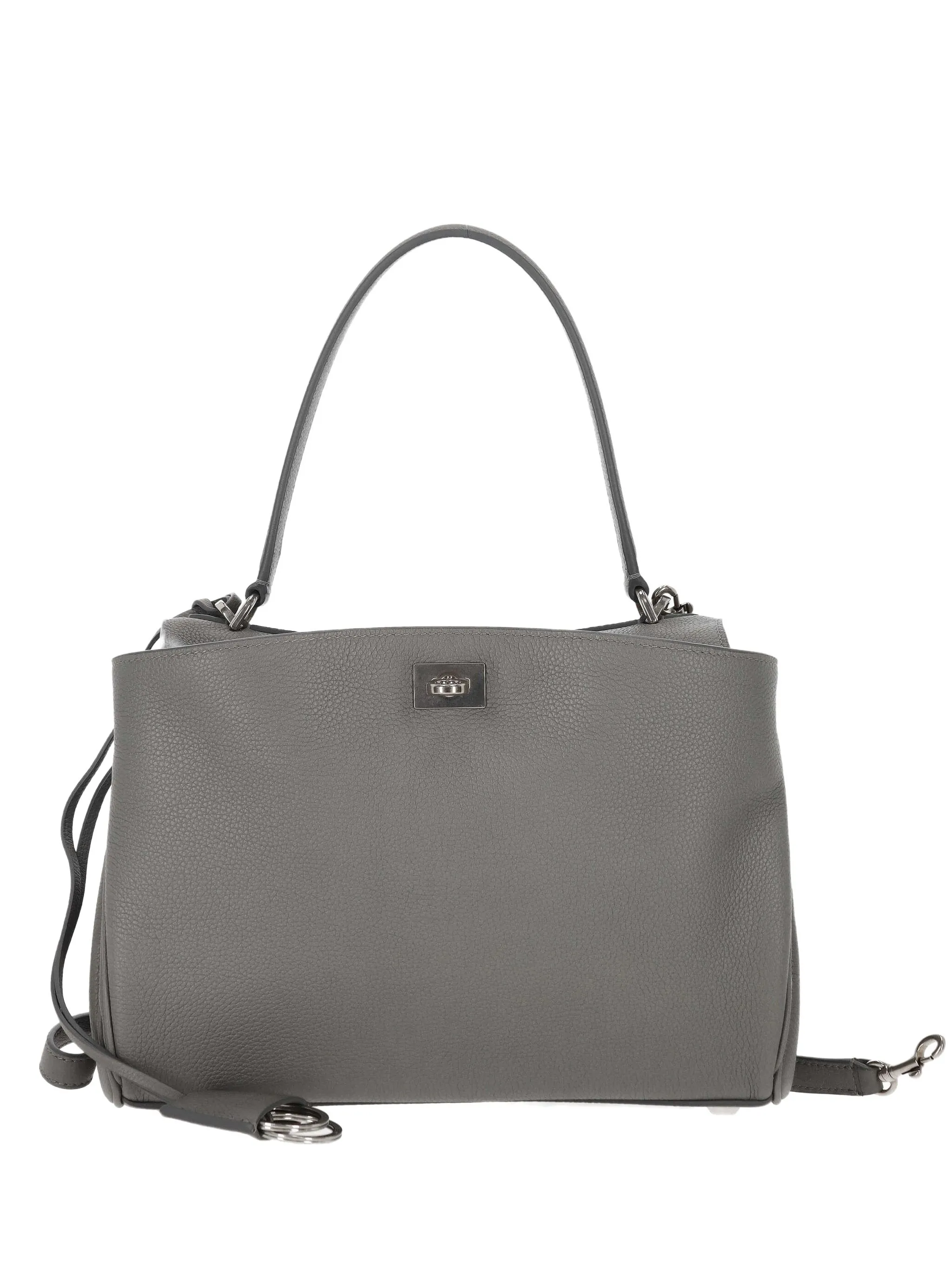 

Маленькая кожаная сумка-тоут с боковой застежкой Balenciaga, серый