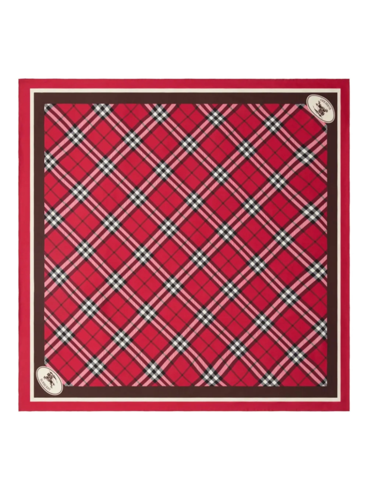 

Клетчатый шелковый шарф Burberry, красный