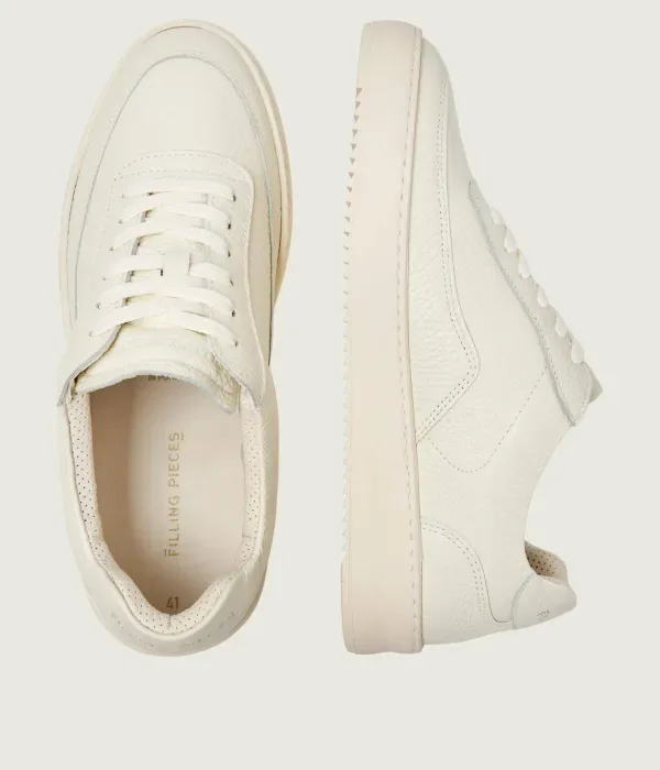 Кроссовки из кожи с зернистой текстурой «Мондо» Filling Pieces, экрю — фото 4