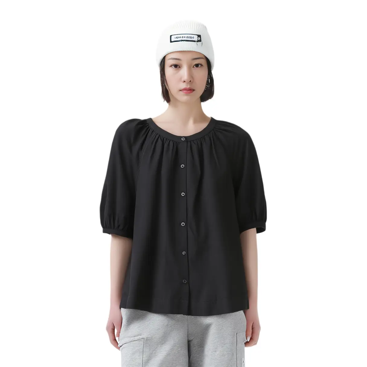 UNIQLO Женская черная рубашка — фото 3
