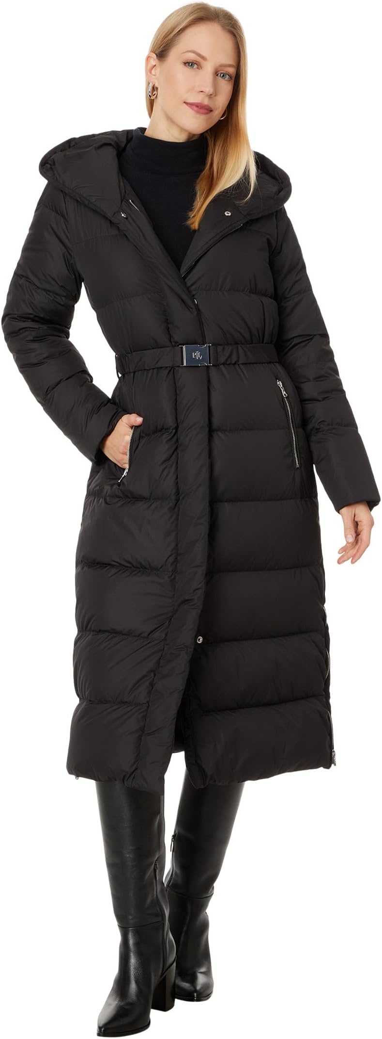 

Пуховик Lauren Ralph Lauren Maxi Belted Puffer 44", черный