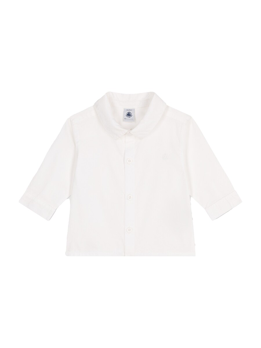 Рубашка на пуговицах классического кроя PETIT BATEAU, экрю