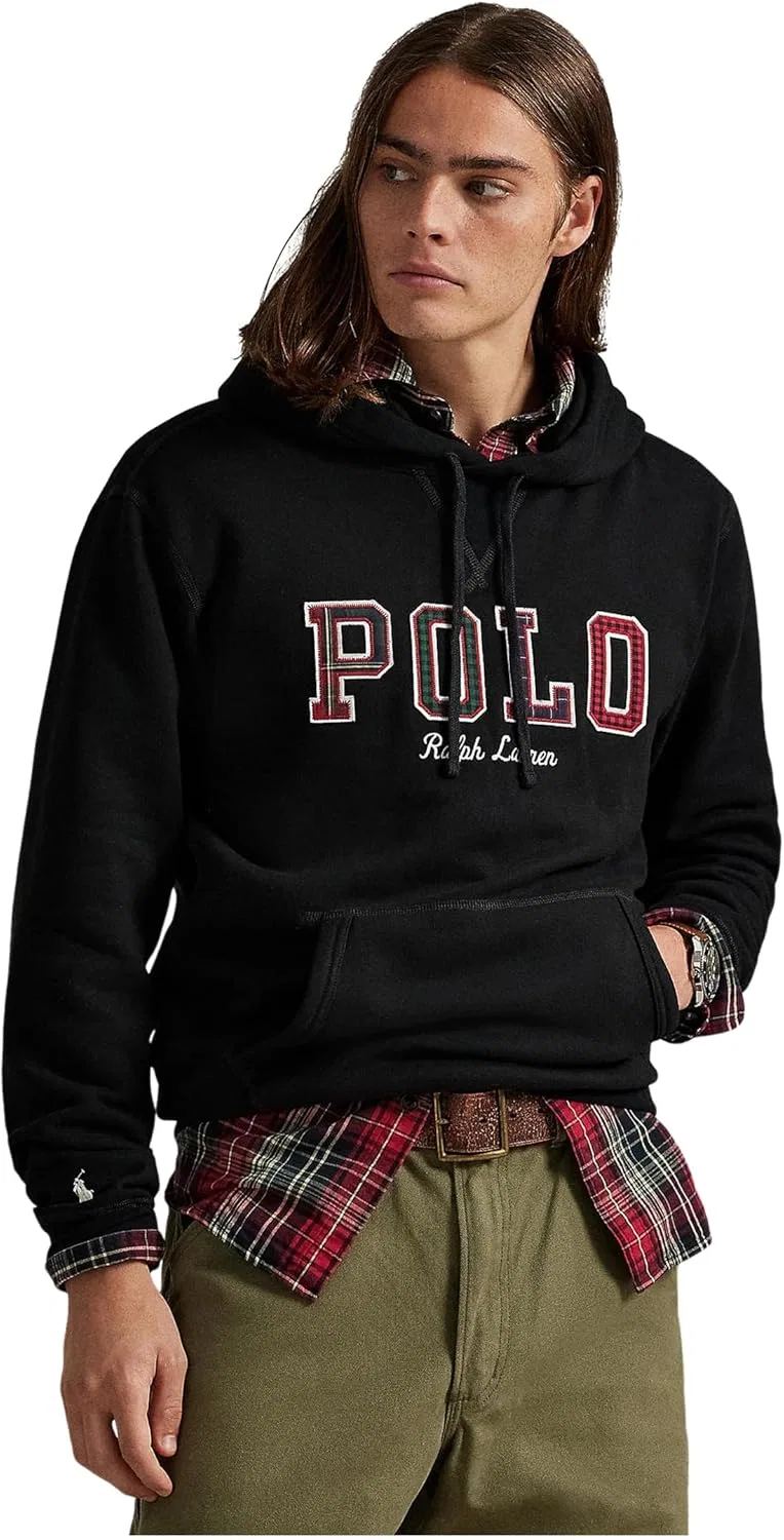 Худи с капюшоном Polo Ralph Lauren, однотонное, Polo Black
