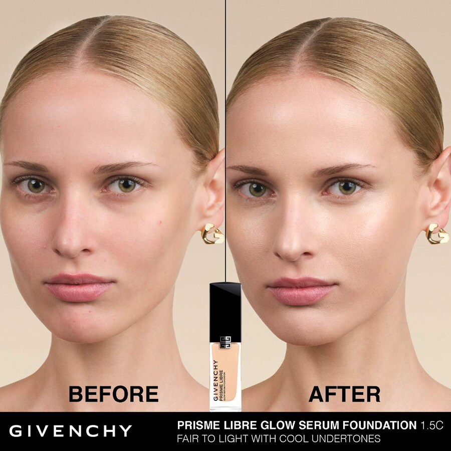 Тональная основа Prisme Libre Glow Serum с эффектом разглаживания и естественным финишем Givenchy, 1 oz /30 ml, 1.5C — фото 2