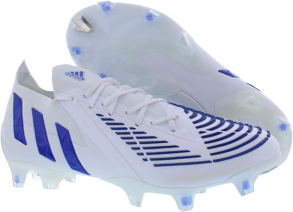 Кроссовки adidas Predator Edge.1 Low для твердых покрытий унисекс, белый/синий — фото 4