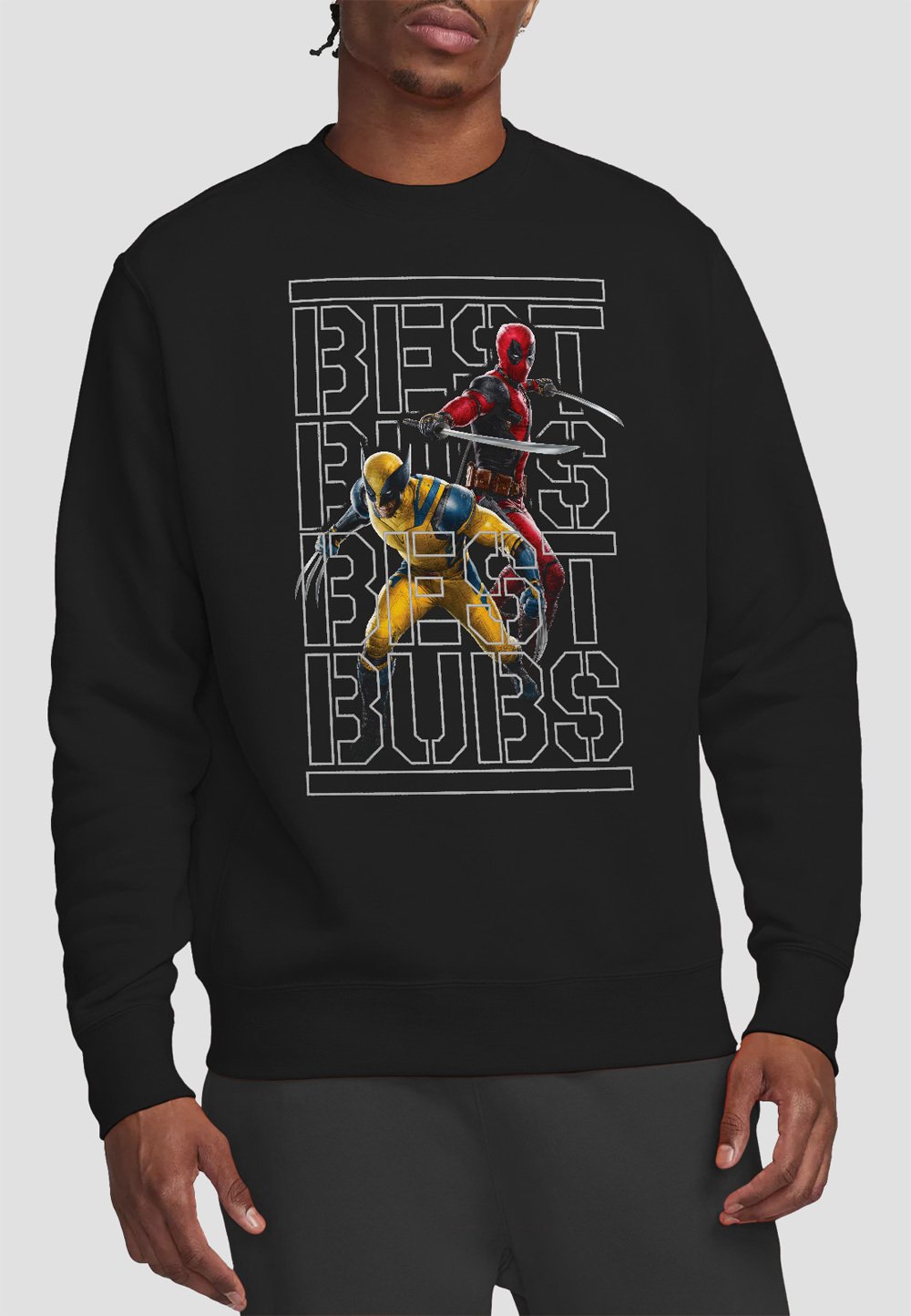 

Толстовка DEADPOOL WOLVERINE BEST BUBS STENCIL Marvel, черный