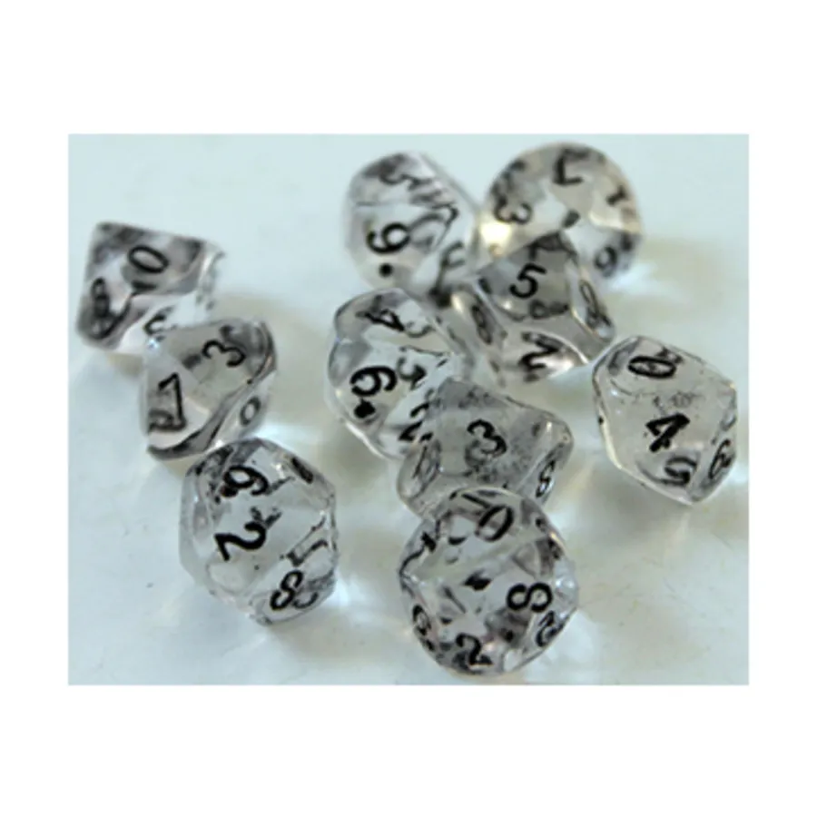 

Прозрачный кварц (набор d10 из 10 шт.) с мешочком, Dwarven Stones - Dice Carved From Real Stone - 12mm