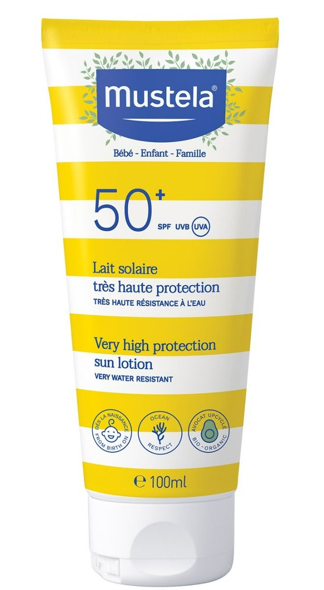 

Mustela Sun SPF50+ защитное молочко для детей, 100 ml