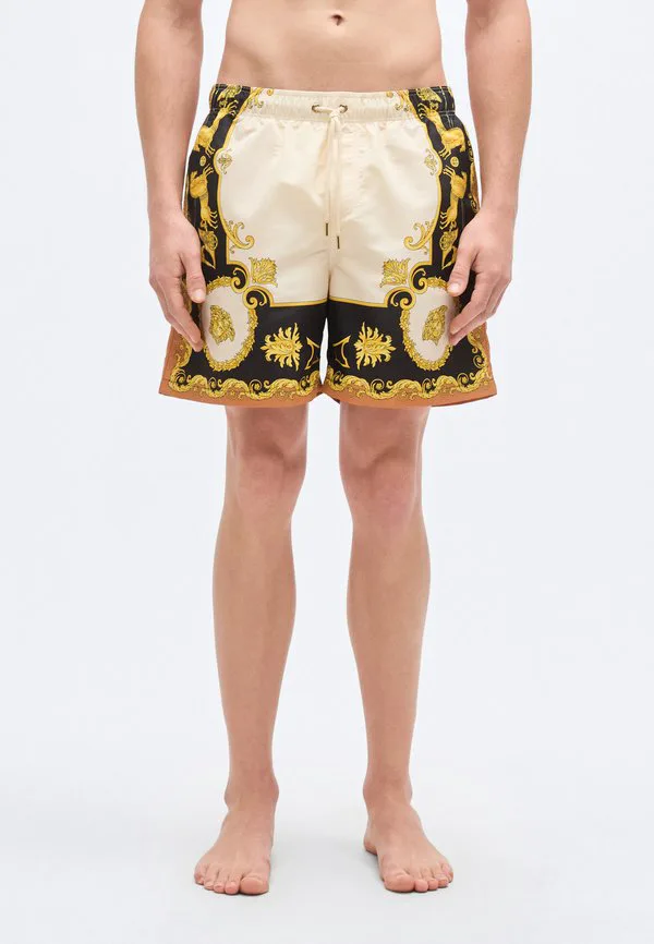 Плавки с принтом "мифический барокко" Versace, Black/Ivory/Autumn Spice