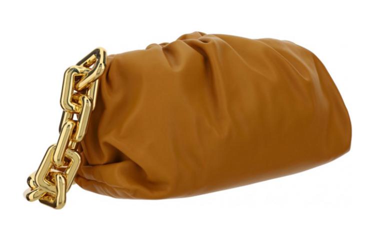 Bottega Veneta Мягкая сумка через плечо из коровьей кожи для женщин Gold Brown — фото 2