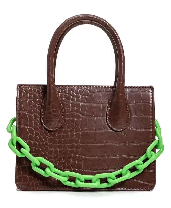 

Мини-сумка через плечо Kenzie Chain Croc Faux Leather LIKE DREAMS, коричневый