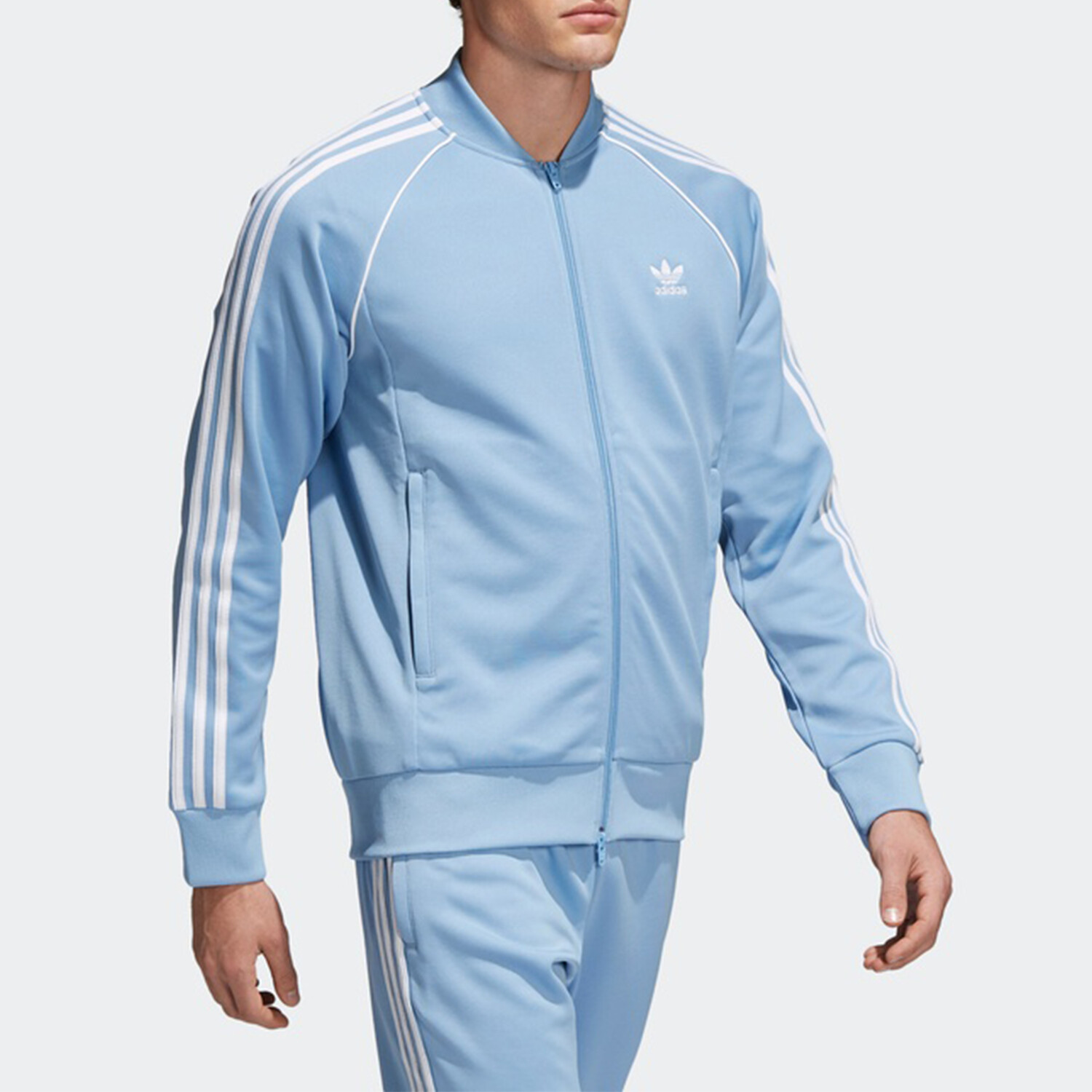 Куртка мужская дымчато-синяя Adidas Originals, голубой — фото 3