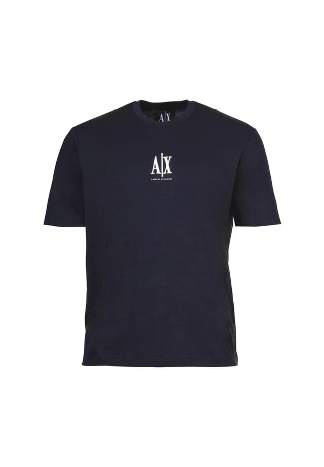 

Футболка - круглый вырез короткий рукав вышитый логотип хлопок Armani Exchange, синий