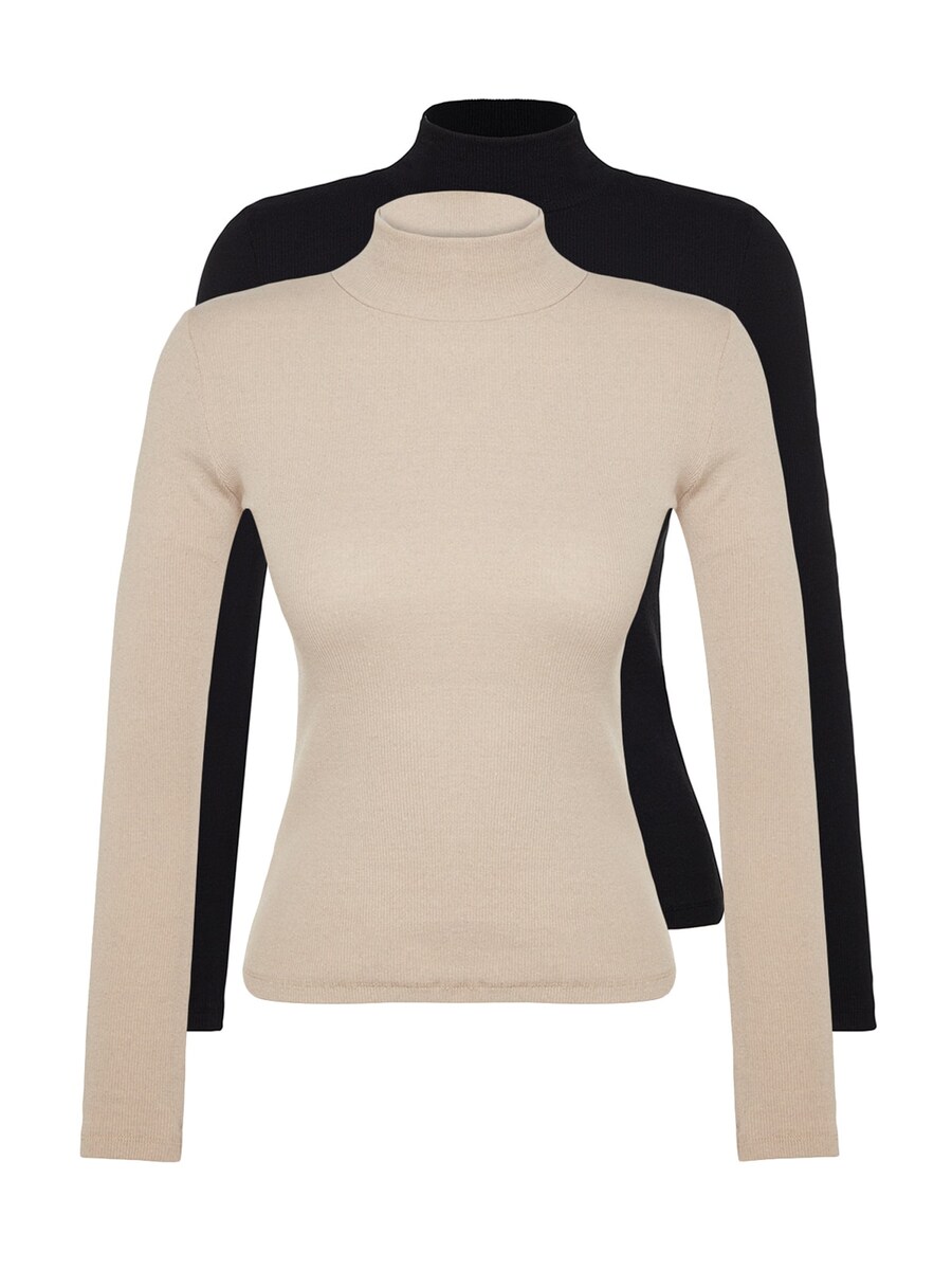 

Лонгслив Trendyol, Beige/Black